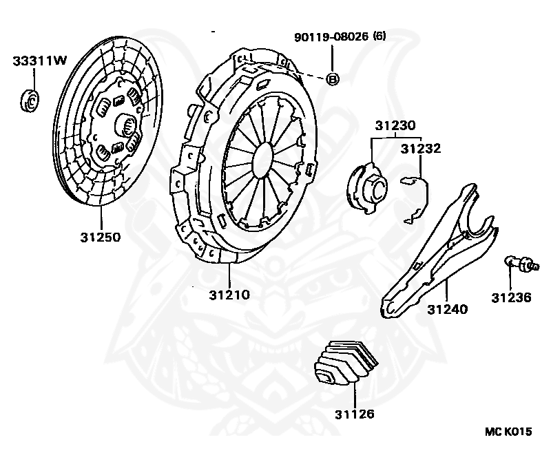 豊富なギフト 31204-36110 Release Clutch Sub-assy, Fork - Toyota - アウトドア寝具